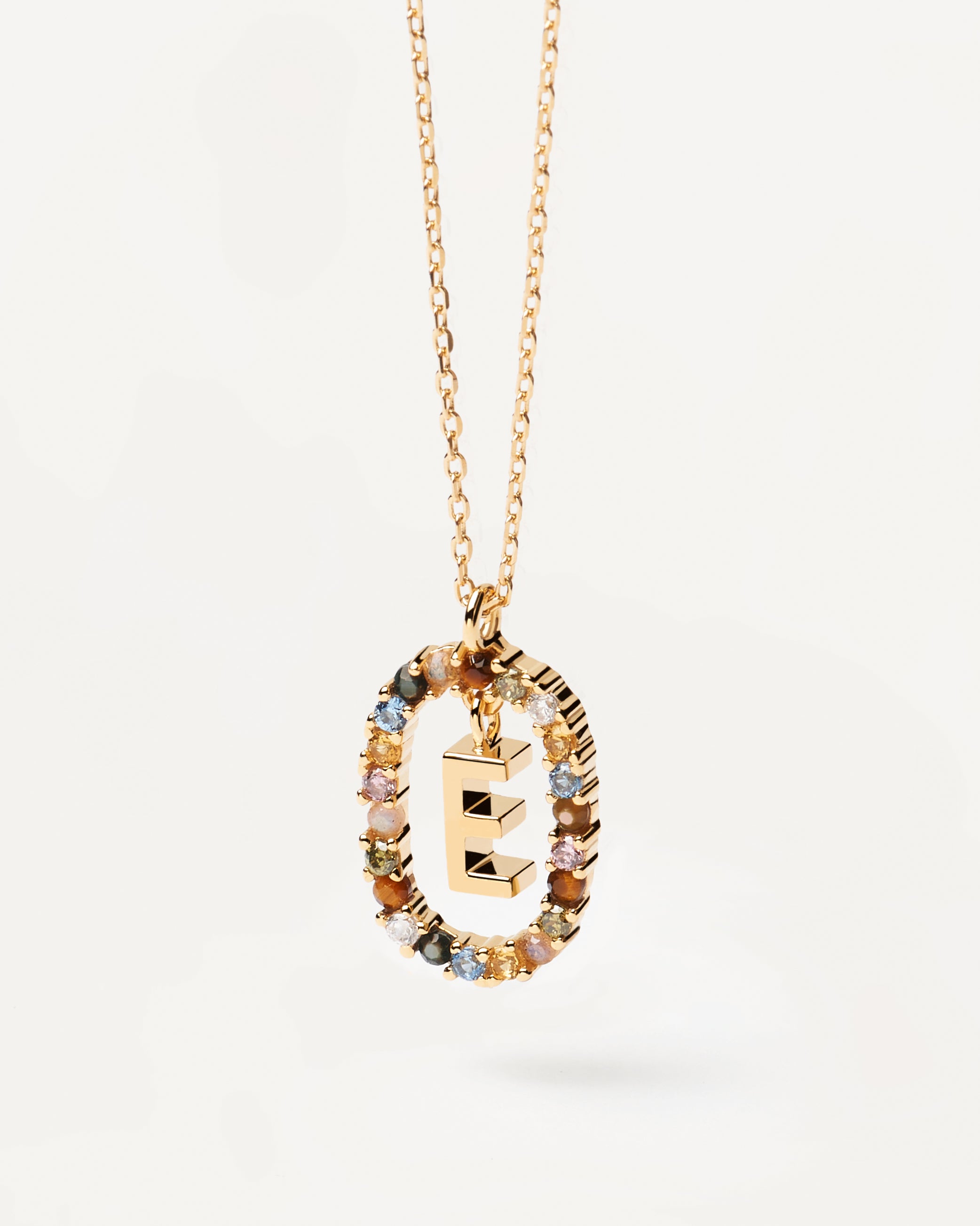 18ct Yellow Gold Vermeil Letter E Necklace