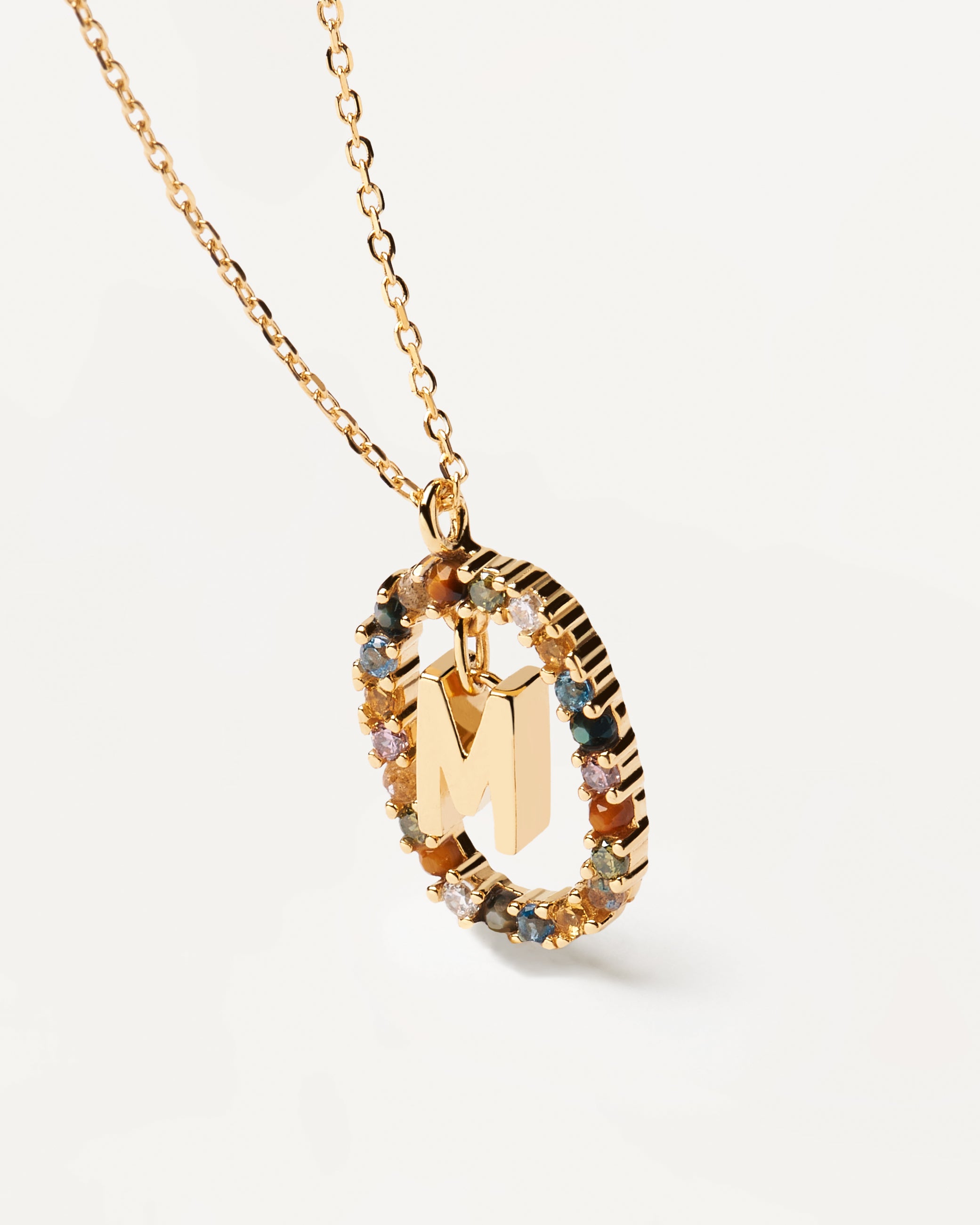 18ct Yellow Gold Vermeil Letter M Necklace