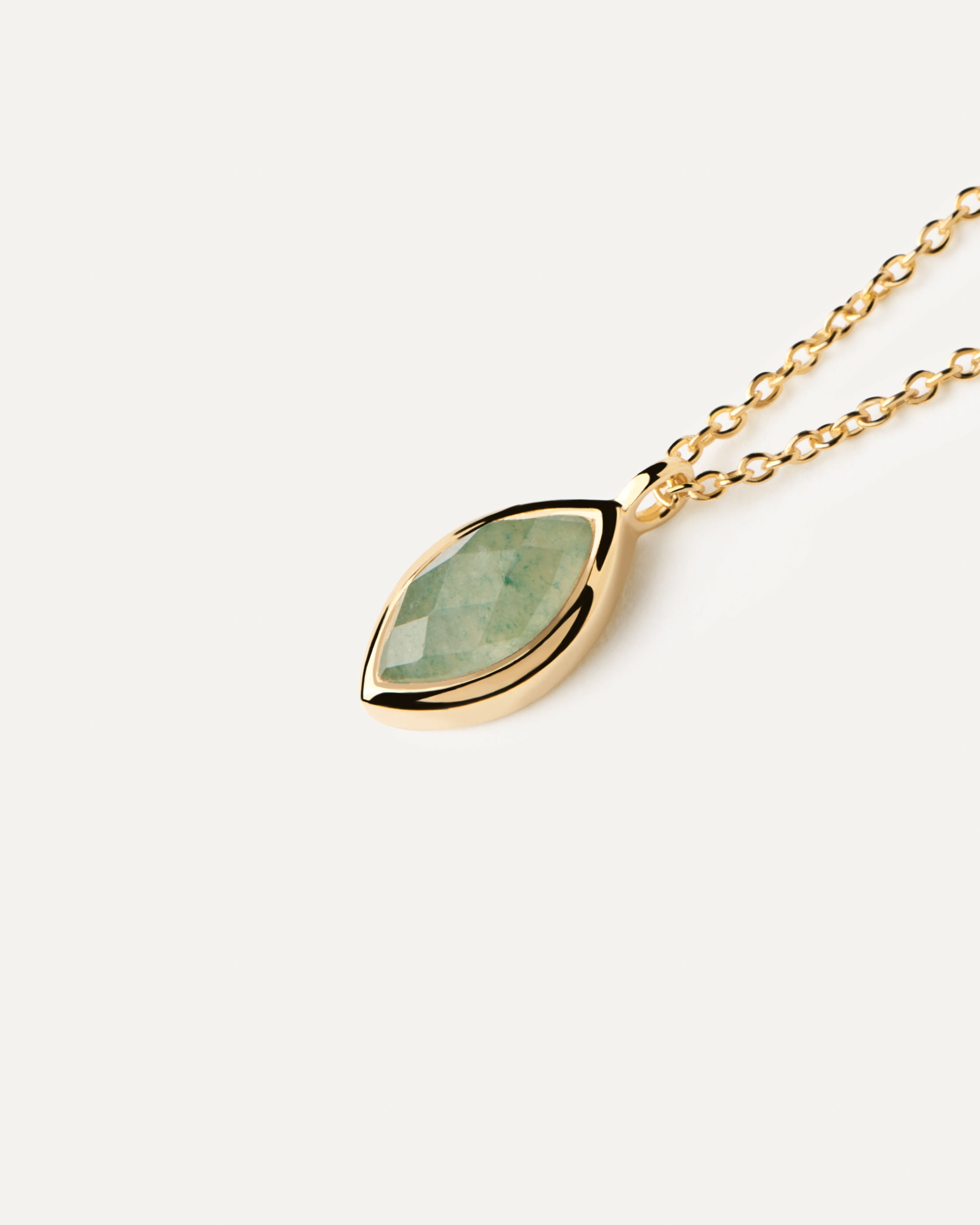 18ct Yellow Gold Vermeil Green Aventurine Nomad Necklace