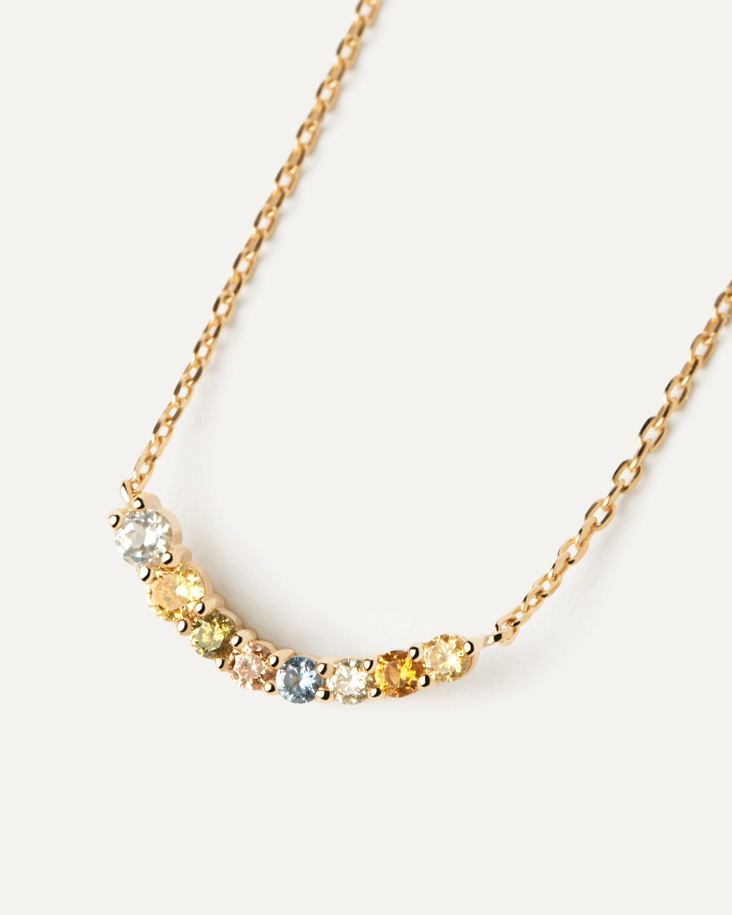 18ct Yellow Gold Vermeil Rainbow Necklace