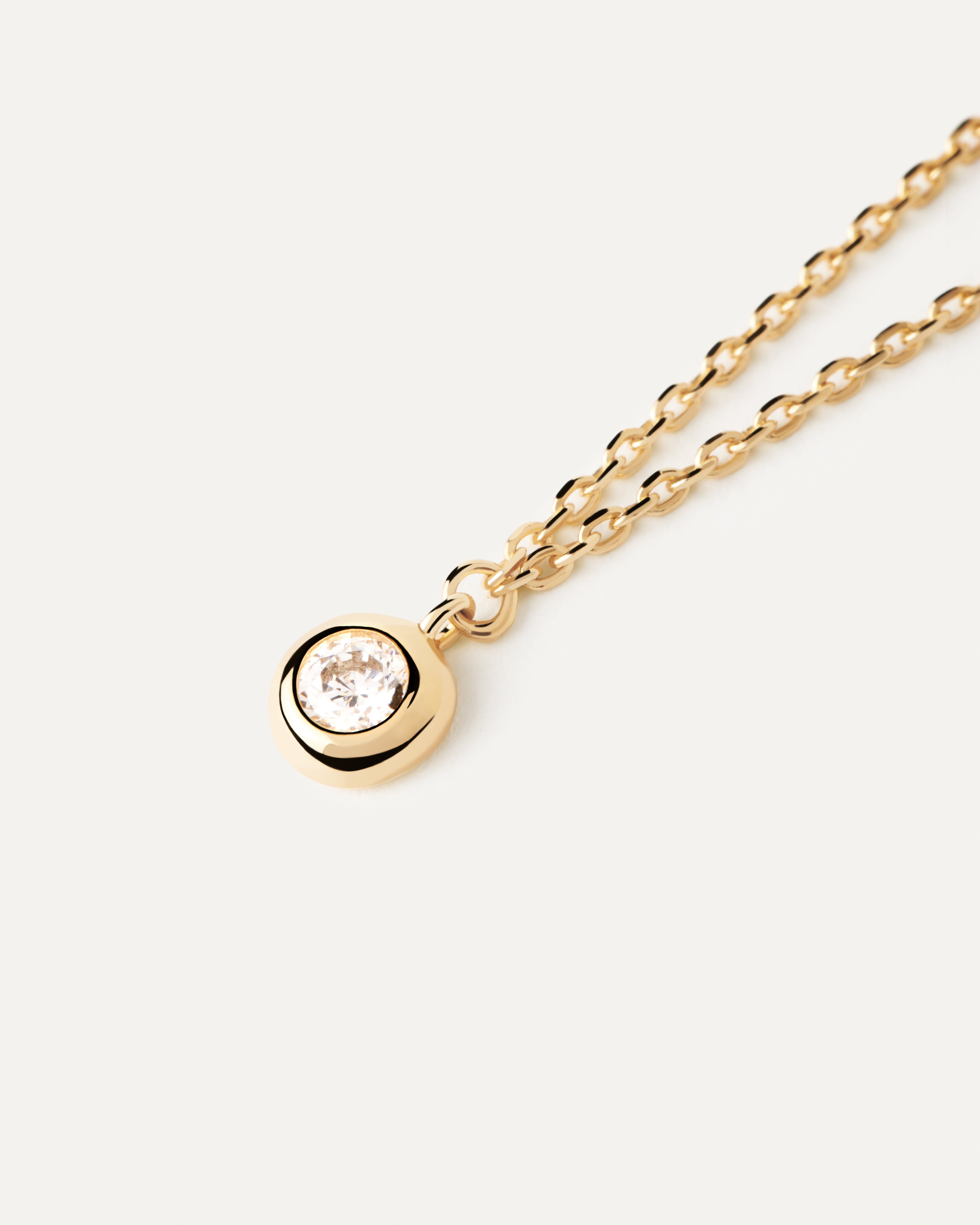 18ct Yellow Gold Vermeil Sand Solitary Necklace