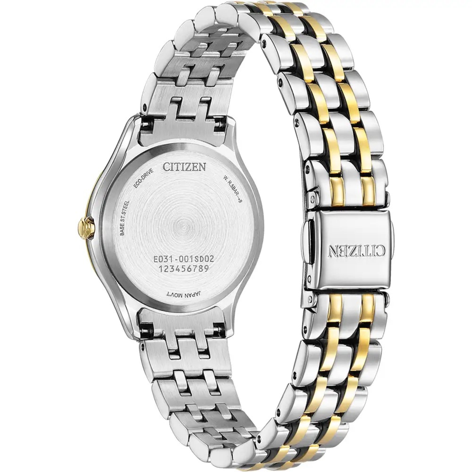 Citizen Eco-Drive Ladies Silhouette Two Tone White Diamond Dial Watch