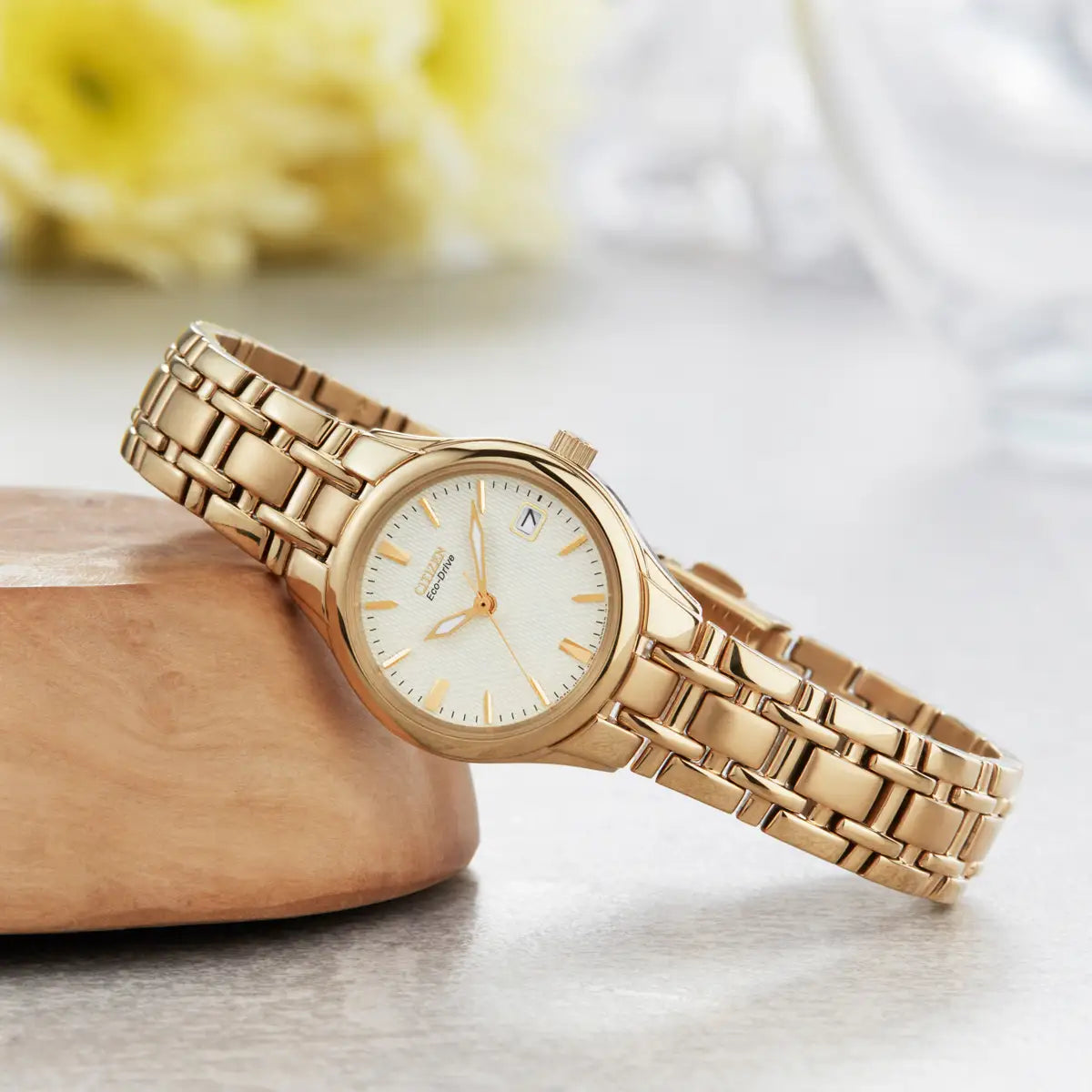 Citizen Eco-Drive Ladies Silhouette Gold Tone Watch