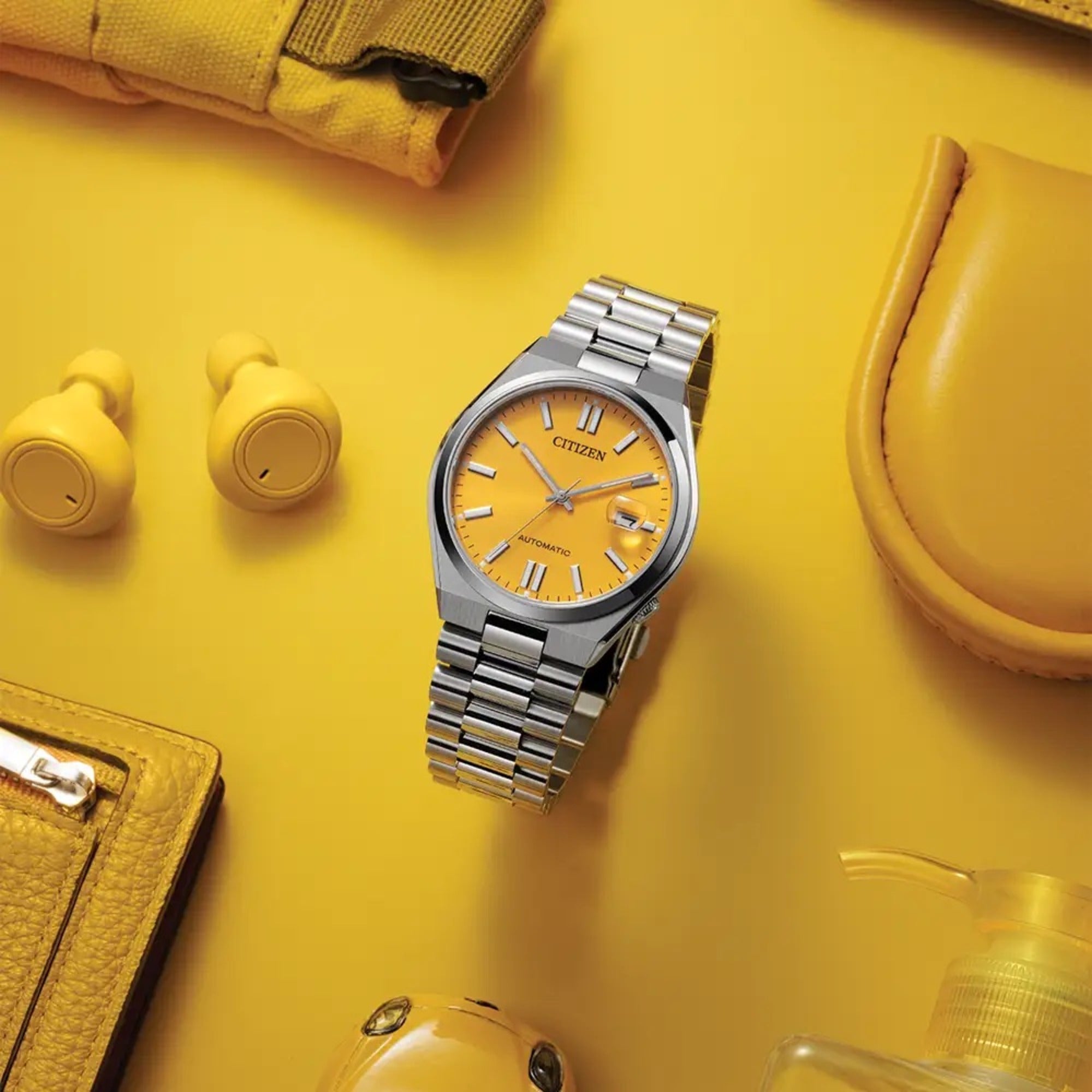 Citizen Automatic Mens Tsuyosa Yellow Dial Watch