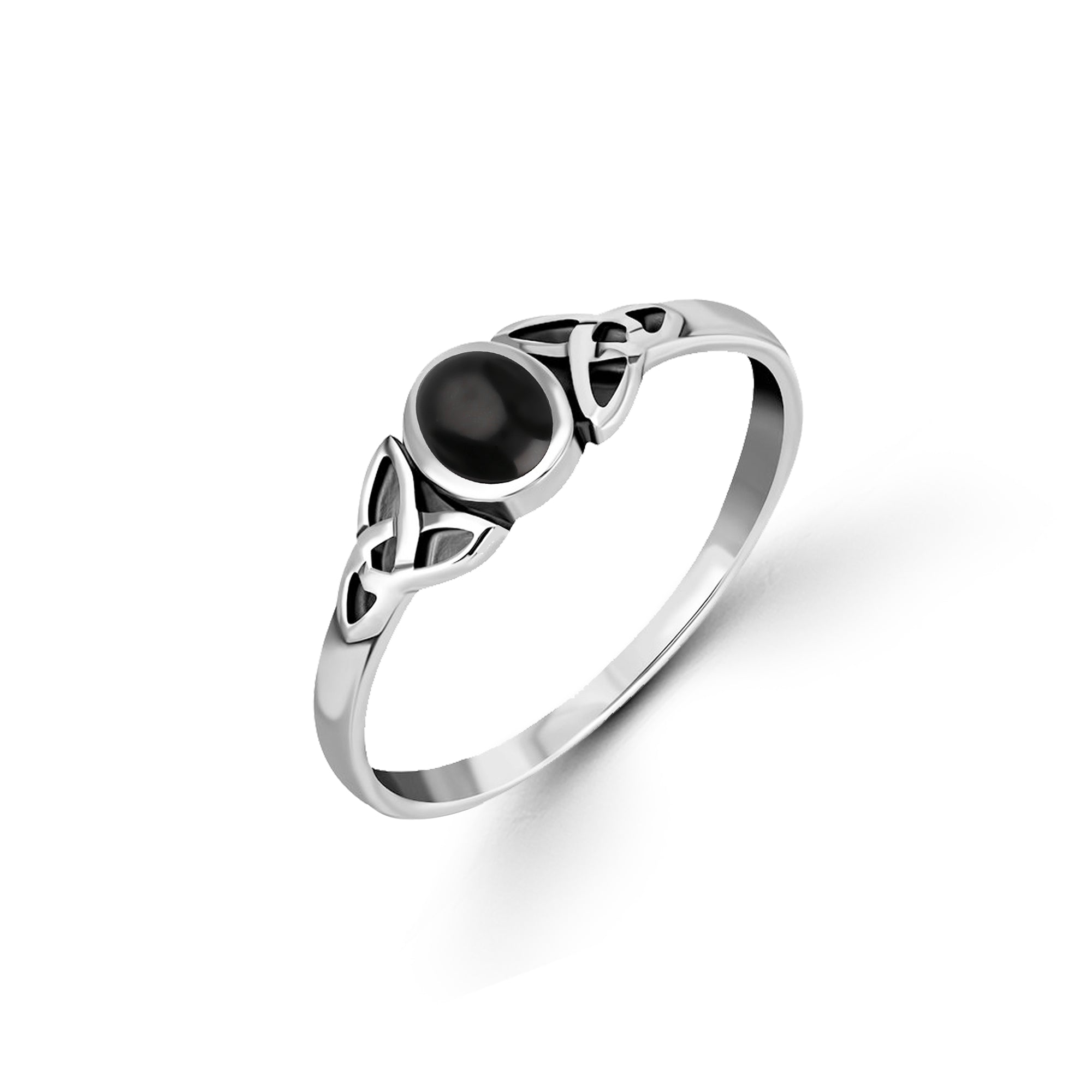 Men Silver Ring with Flat Black Onyx Gemstone and Seljuk Eagle Motif »  Anitolia