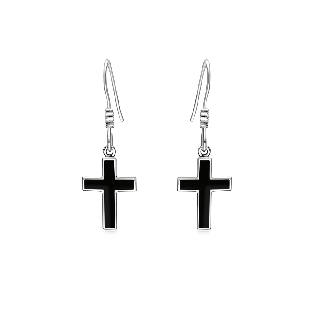 Drop down online cross earring